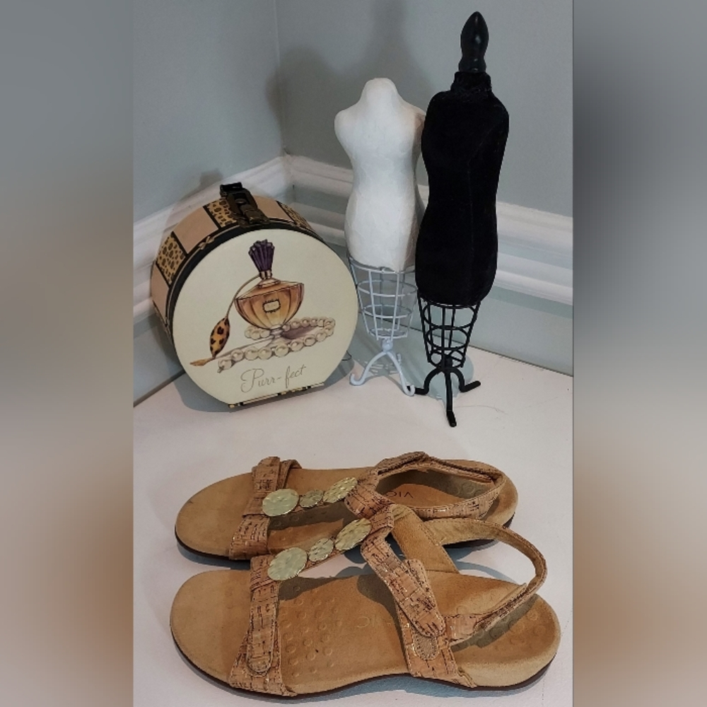 Vionic Tan Open Toe Adjustable Straps Sandals Nwob - image 3